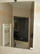 *Mirrored Bathroom Cabinet with Soft Close Door in High Gloss Cream Finish