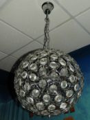*Spherical Chrome & Glass Light Fitting