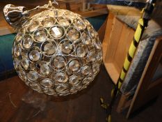 *Spherical Chrome & Glass Light Fitting