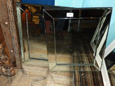*Pair Cut Glass Wall Mirrors