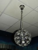*Spherical Chrome & Glass Light Fitting