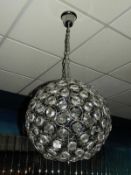 *Spherical Chrome & Glass Light Fitting