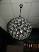 *Spherical Chrome & Glass Light Fitting