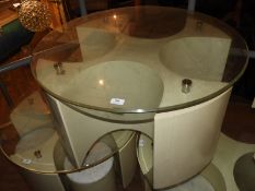 *Glass Topped Circular Occasional Table