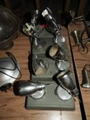 *Four Pairs of Chrome Wall Lamps and a Four Head Ceiling Light