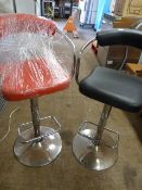 Two Tubular Framed Chrome Bar Stools