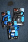 *Three 5m Flexi Dog Leads