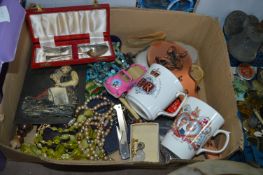 Assorted Collectibles, Royalty Mugs, Costume Jewel