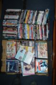 Two Boxes of Assorted DVDs and PC Games