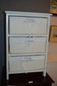White Basket Three Drawer Chest
