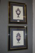 Pair of Framed Print of Sevres Vases