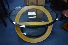 *Oval Glass Topped Coffee Table