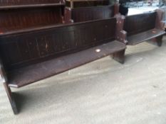 * Set of 2 wooden pews (196 x 98 x 50) - (216 x 98 x 50)