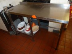 * Stainless steel prep bench with fitted commercial tin opener