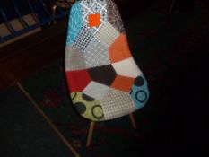 * 2X funky chairs, brand new with wooden legs (retro look)