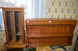 Pine Wall Mounted Plate Rack and a CD Cabinet