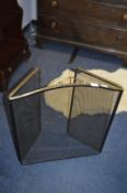 Brass Framed Mesh Fireguard