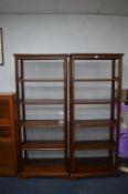 Pair of Six Height Mahogany Bookshelves