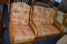 Bamboo Conservatory Sofa and Matching Chair