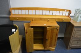 Pine Storage Cabinet plus Wall Mounted Shelf with