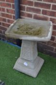 Garden Bird Bath with Rose Design