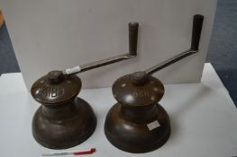 Pair of Vintage Yacht Windlasses by Gibb Model: 9CR