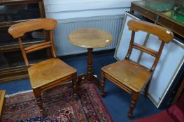 Victorian Mahogany Wine Table with Two Matching Chairs