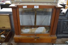 Mahogany & Glass Cased Case Brass Scales