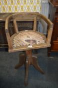 Victorian Oak Adjustable Stool