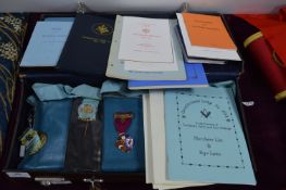 Hull & East Riding Masonic Lodge Case, Aprons, Medals, etc.
