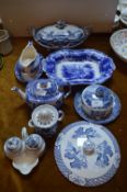 Blue & White China Tureens, Serving Bowls, etc.