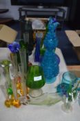 Coloured Glass Vases, etc.