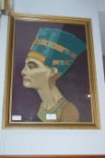 Framed Embroidery of Tutankhamun