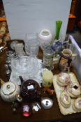 Pottery & Glass Items, Dressing Table Set, Fish Or