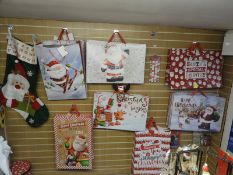 ~50 Large Christmas Santa Sacks, Party Poppers, Hooter, Christmas Card Hangers, etc.