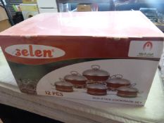 *Selen 12pc Non-Stick Cookware Set