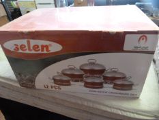 *Selen 12pc Non-Stick Cookware Set