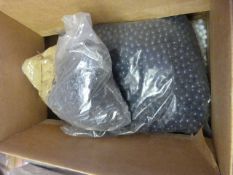 Box of Brown, White & Navy Beads and a Bag of Glit