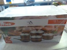 *Selen 9pc Non-Stick Aluminium Teflon Coated Cookw