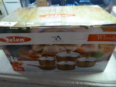 *Selen 9pc Non-Stick Aluminium Teflon Coated Cookw