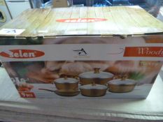 *Selen 9pc Non-Stick Aluminium Teflon Coated Cookw