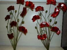 *Two Pieces of Metal Floral Wall Art