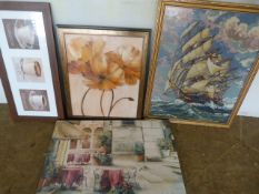 *Three Prints and a Woolwork Picture