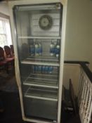 *Single Door Upright Display Fridge Containing Blue Keld Mineral Water
