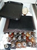 *Box of Placemats, Trays, Vinegar, Salt and Pepper Pots