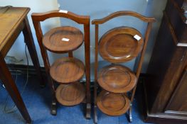 Two Edwardian Folding Cake Stands (One AF)