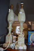 Two Onyx Table Lamp Bases