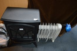 Electric Coal Effect Stove, Oil Filled Radiator et