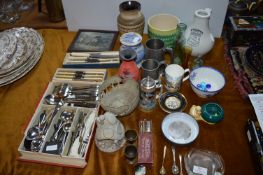 Cutlery, Vases, Pewter Tankards, Paperweights, etc