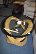 *Glass Topped Oval Coffee Table